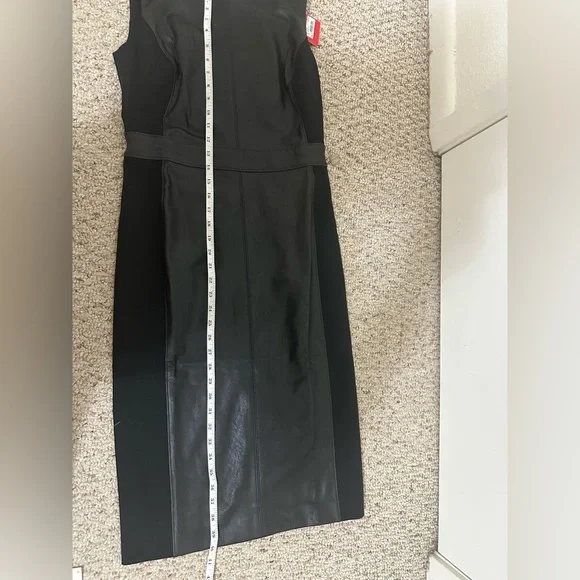 Spanx Black Leather Like Combo Fitted Dress Size small new with tag -  coffeafoods.com